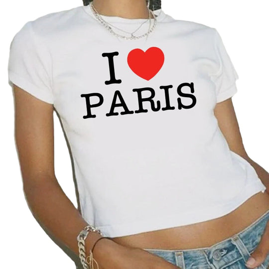 Damen Crop-T-Shirt mit künstlerischem Statementdruck EB