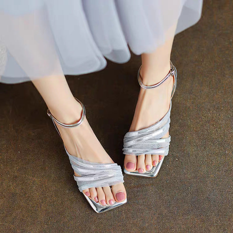 Damen Riemchen-Sandalen mit elegantem Wickeldesign EB