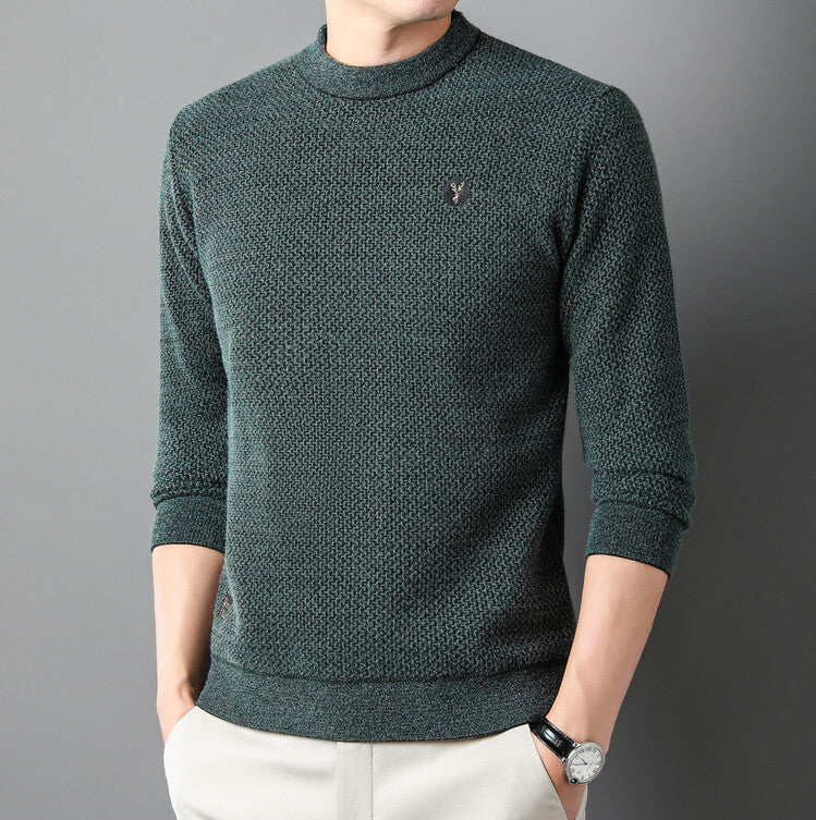 Herren Strukturierter Pullover mit Rundhalsausschnitt und hochwertiger Stricktextur EB