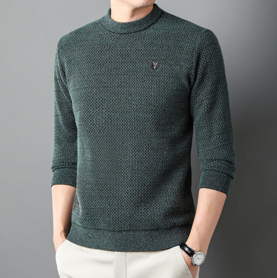 Herren Strukturierter Pullover mit Rundhalsausschnitt und hochwertiger Stricktextur EB