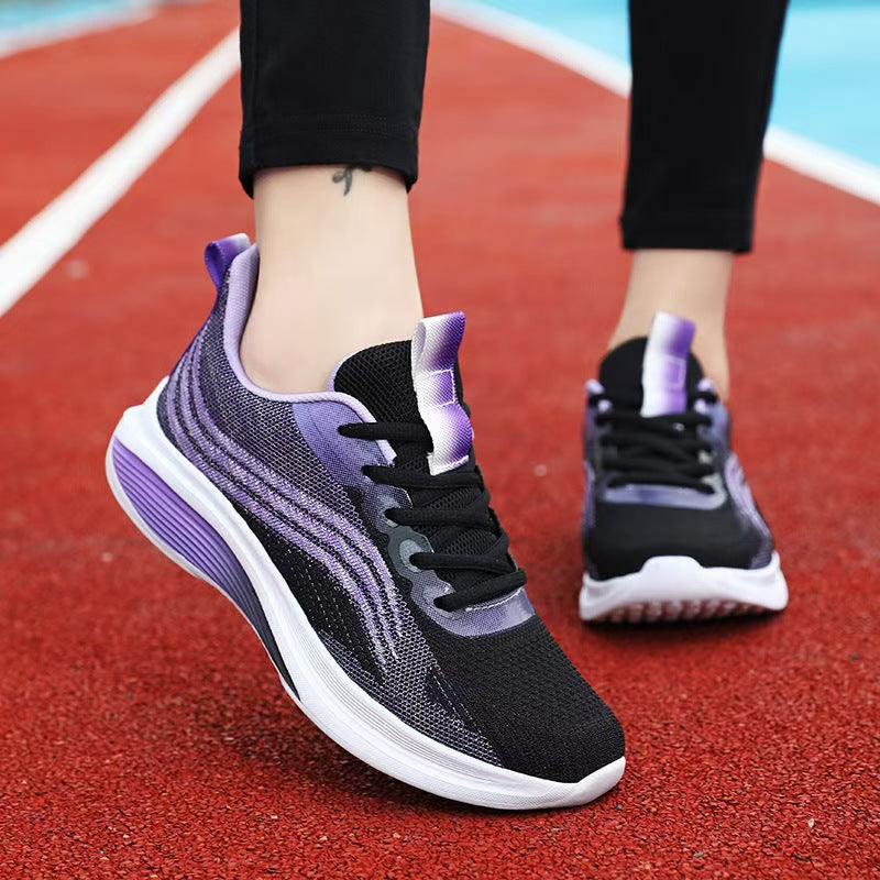 Damen Leichte Fitness-Sneaker mit atmungsaktiver Strick-Oberfläche und stoßdämpfender Sohle EB
