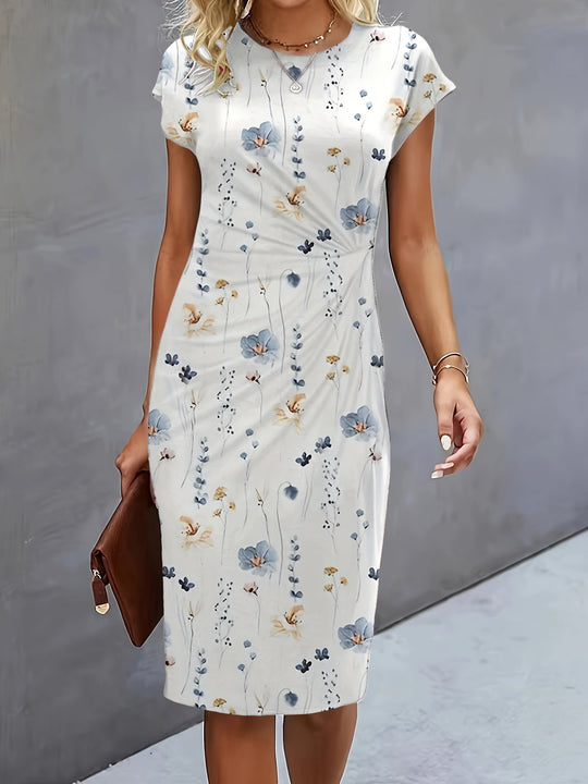 Damen figurbetontes Wickelkleid mit trendigen Drapierungen und klassischem Schnitt EB