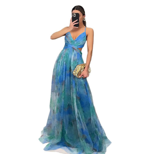 Damen Elegantes Maxikleid mit raffinierten Cut-Out-Details und fließendem Design EB