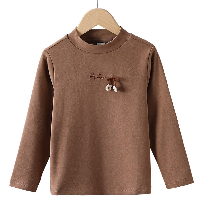 Mädchen Langarmshirt mit elegantem Stehkragen und filigraner Bestickung EB