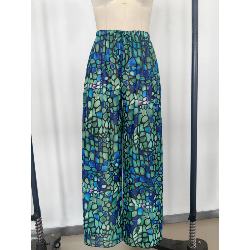 Damen Strandhose mit modischem Zebra-Muster EB