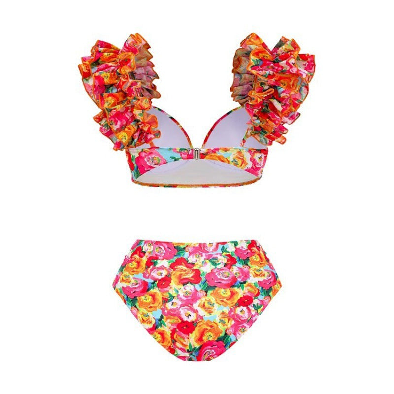 Damen Bikini-Set mit Rüschen und schickem Wickelrock EB