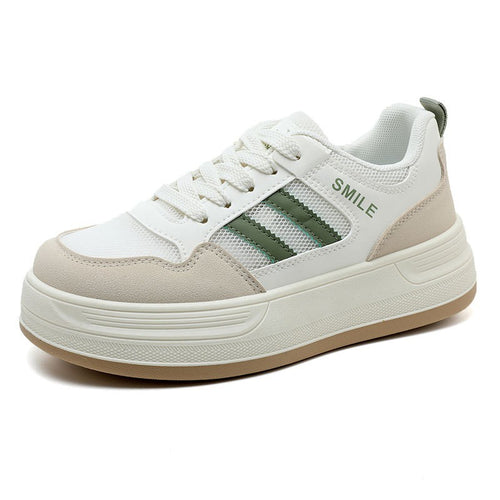Damen trendige Plateausneaker mit atmungsaktiver Mesh-Oberfläche und dämpfender Sohle EB