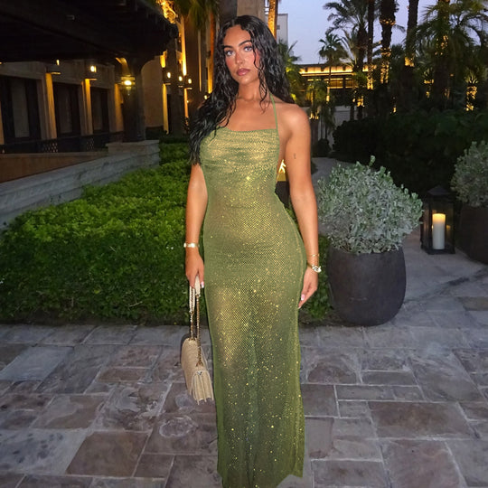 Damen Glamouröses Abendkleid mit funkelnden Details EB