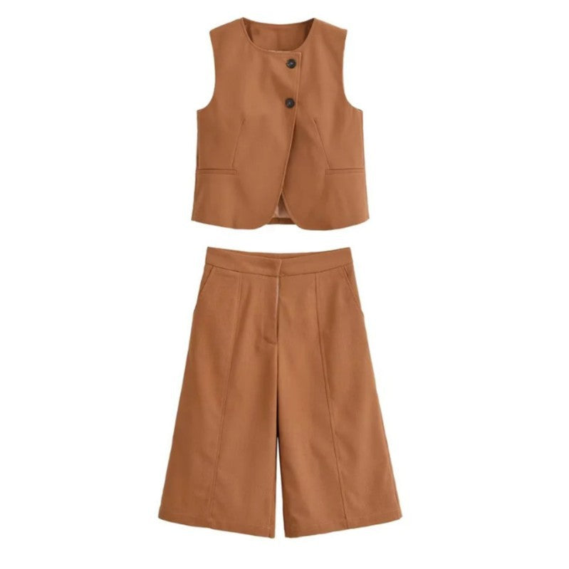 Damen weite Chino-Shorts mit eleganter Faltenlegung und praktischen Seitentaschen EB