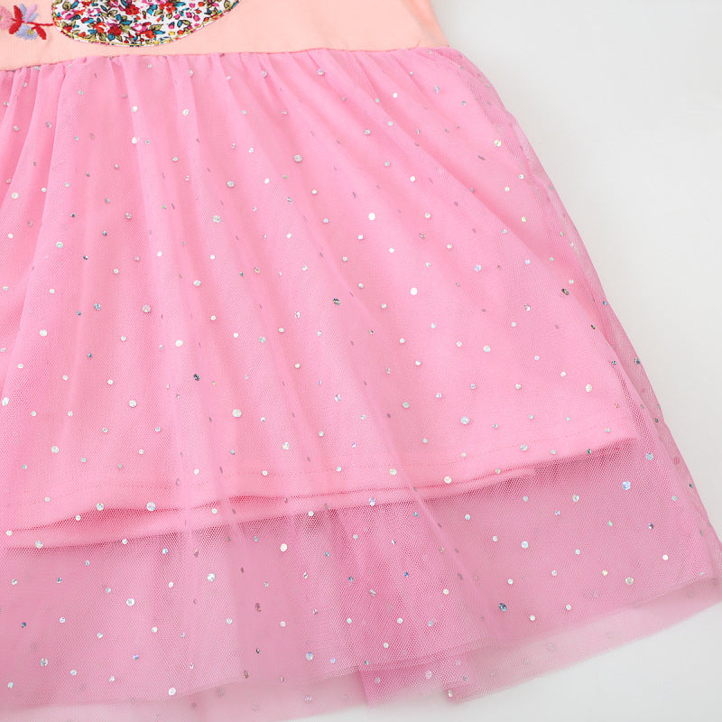 Mädchen Tüllkleid mit floralen Applikationen EB