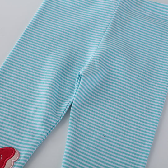Mädchen Leggings mit buntem Schmetterlings- und Blumenapplikationen EB