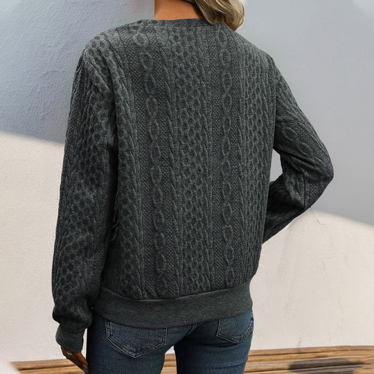 Damen Strickpullover mit dekorativen Knöpfen EB