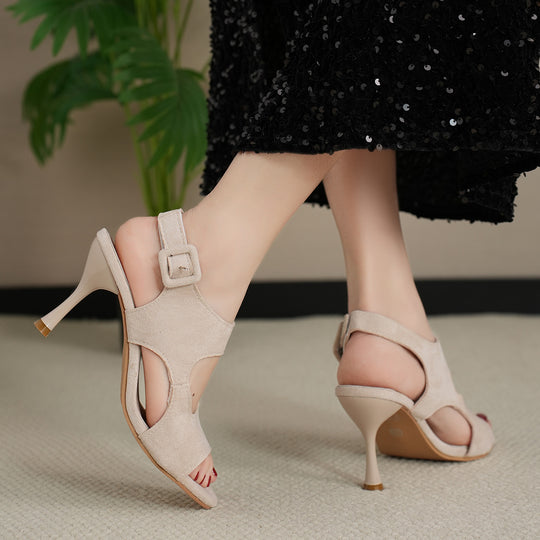 Damen elegante High Heels mit offenen Schnittelementen EB