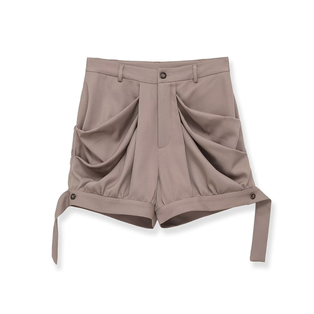 Damen elegante Shorts mit innovativem Faltenwurf und praktischen Seitentaschen EB