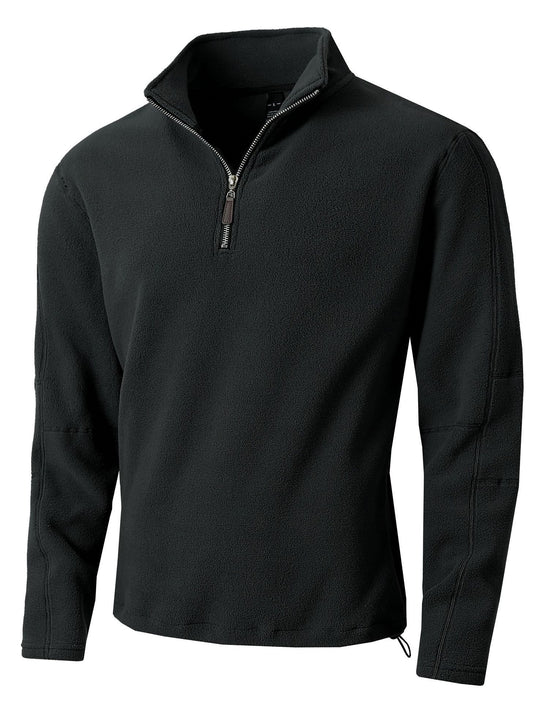 Herren Fleece-Pullover mit halblangem Reißverschluss und Stehkragen EB