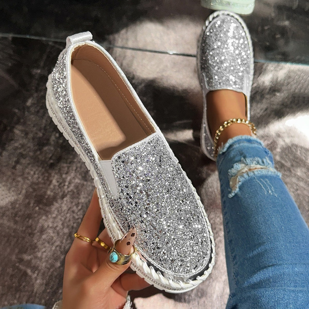 Damen Slip-On Glitzer Sneakers EB