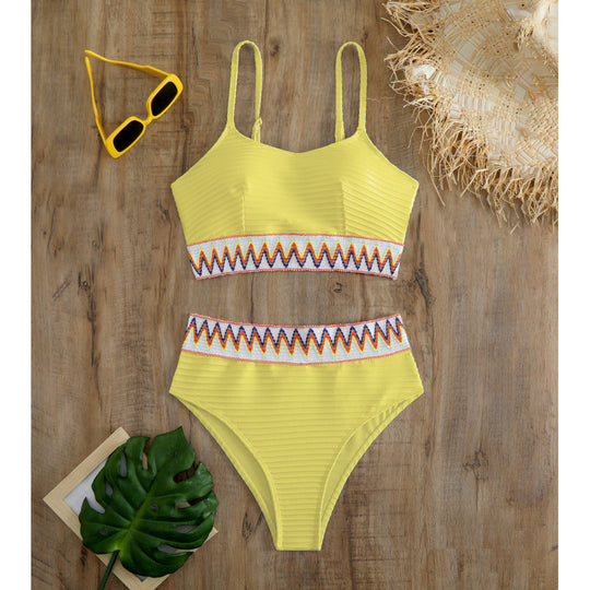 Damen Bunt gemusterter Bikini EB