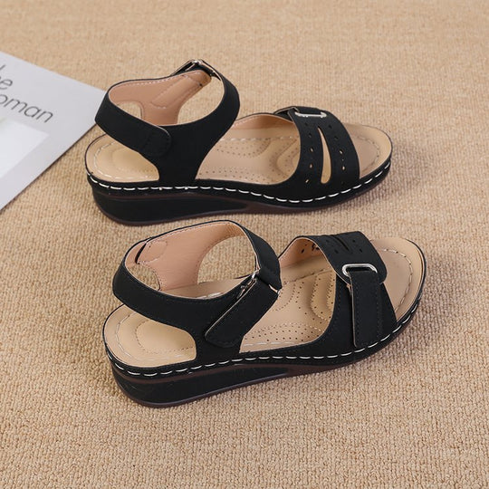 Damen Komfortable Keilsandalen mit verstellbaren Riemen und ergonomischem Fußbett EB