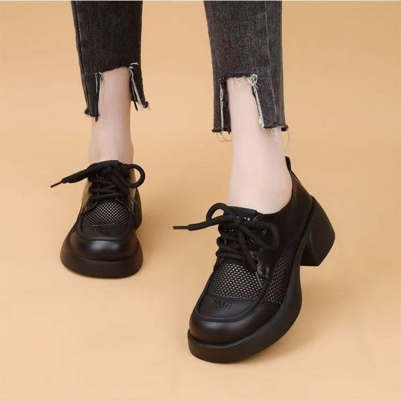Damen Modische Sneakers mit innovativer Mesh- und Lederkombination EB