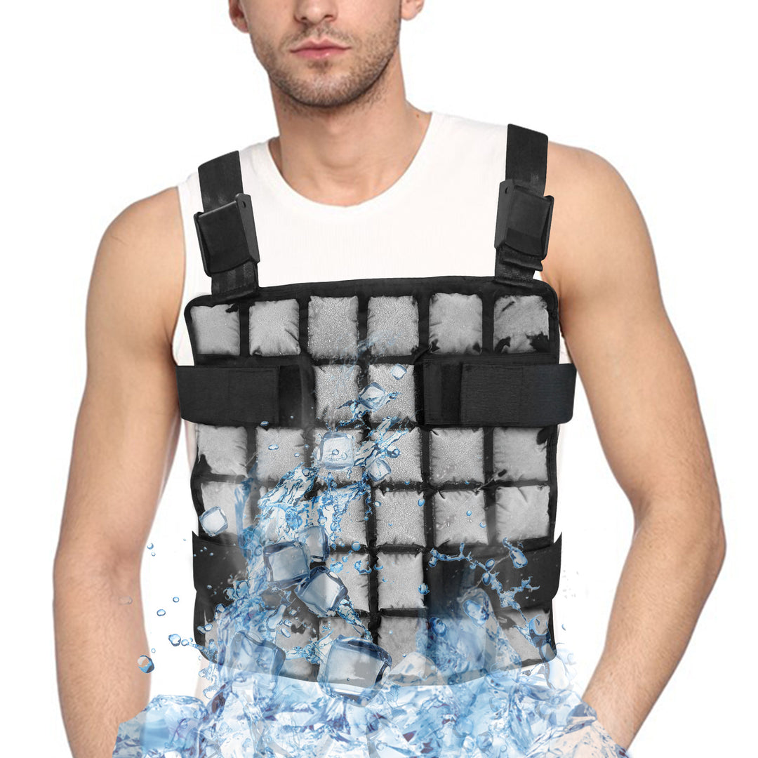Unisex nan verstellbare Trainingsgewichtsweste mit modularen Gewichtstaschen, Klettfixierung und gepolsterten Schultergurten R&B