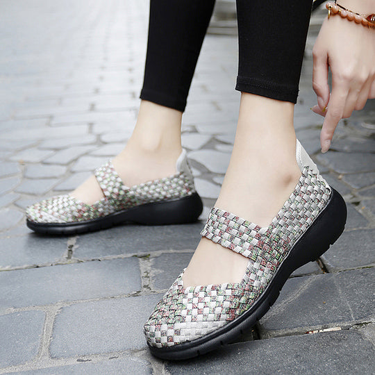 Damen Komfortable und elegante Slip-On Ballerinas mit atmungsaktivem Obermaterial EB