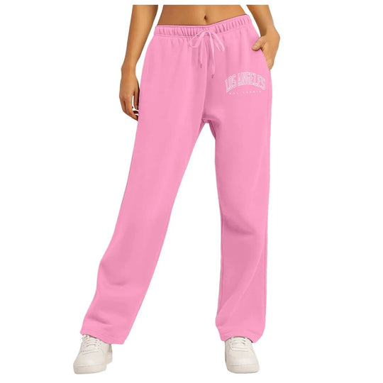 Damen nan weite High-Waist Lounge-Hose mit elastischem Bund und Eingrifftaschen EB