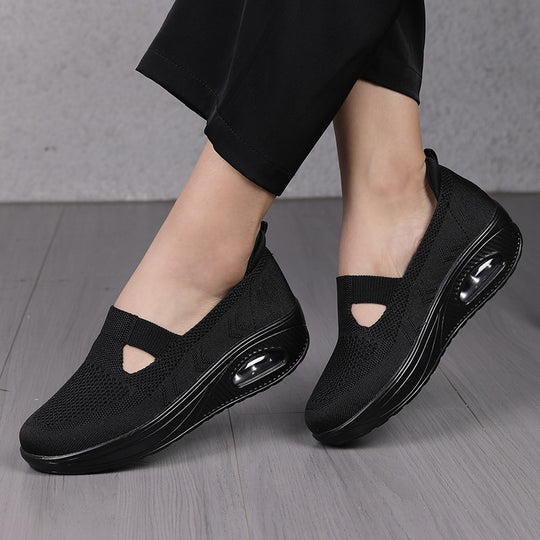 Damen Slip-On Sneakers mit atmungsaktivem Obermaterial und dämpfender Sohle EB