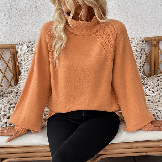 Damen Strickpullover mit hohem Kragen EB