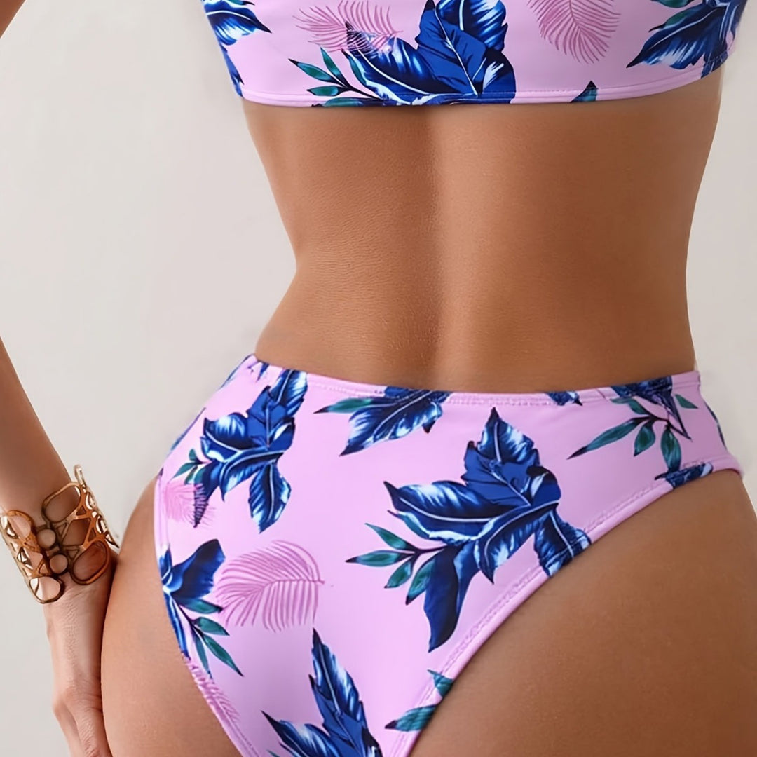 Damen Bikini-Set mit floralem Design und verstellbaren Trägern EB