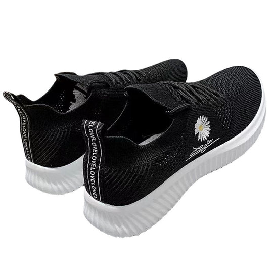 Damen Casual Sneakers mit floralem Motiv und bequemer Gummisohle EB