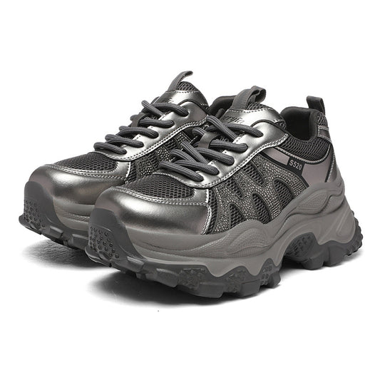 Damen Sportliche Chunky Sneakers mit atmungsaktivem Obermaterial und rutschfester Sohle EB