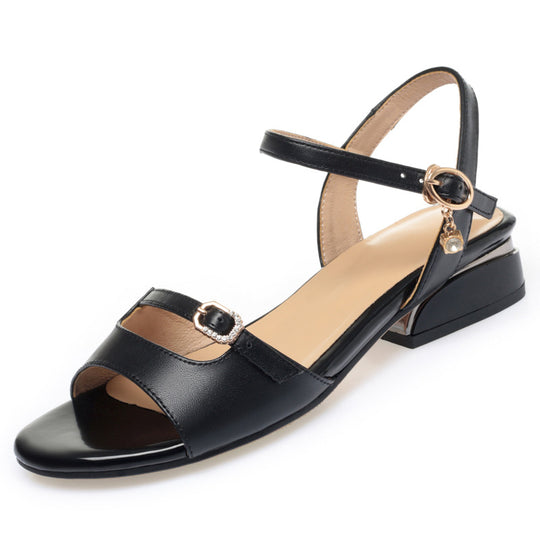 Damen Komfortable Riemchen-Sandaletten mit elegantem Kettenakzent EB