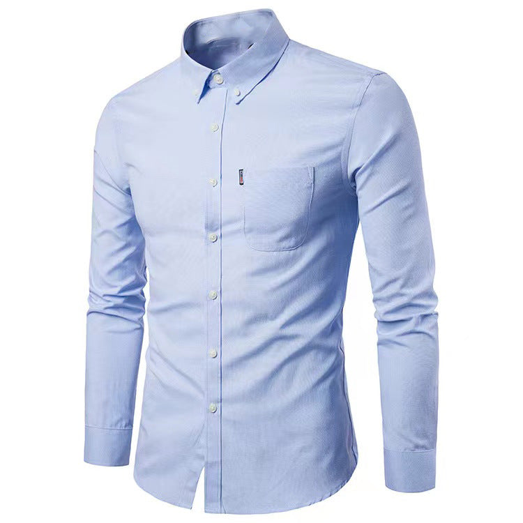 Herren nan tailliertes Oxford-Hemd mit Button-Down-Kragen und Brusttasche EB