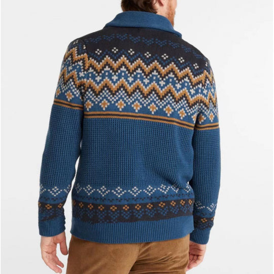 Herren Strickjacke mit traditionellem Norweger-Muster und großen Taschen EB
