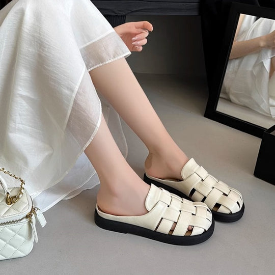 Damen Komfortable geflochtene Sandalen mit bequemer Fußbettgestaltung EB