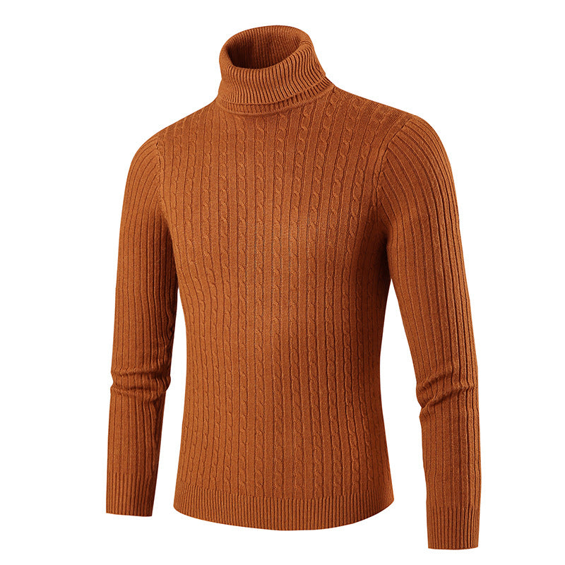 Herren modischer Rollkragenpullover aus strukturiertem Strick EB