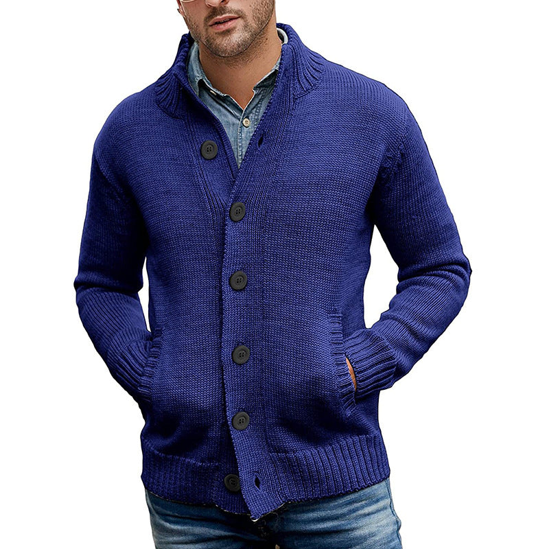 Herren Strickjacke mit großzügigen Taschen und klassischem Knopfverschluss EB