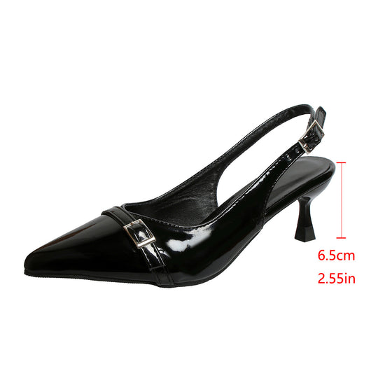 Damen Slingback-Pumps mit elegantem Spitzendesign und modischer Schnalle EB
