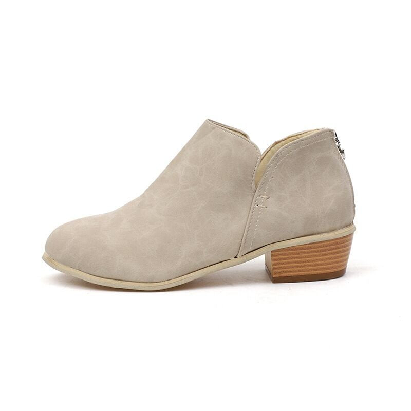 Damen nan elegante Kurzstiefelette aus Wildlederimitat mit verdecktem Fersenreißverschluss und gepolsterter Komfortinnensohle EB