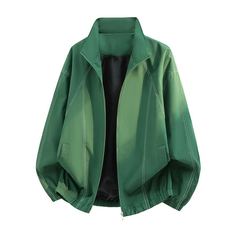 Herren oversized Leichtblouson mit Stehkragen, elastischem Saum und dekorativen Kontrastnähten EB
