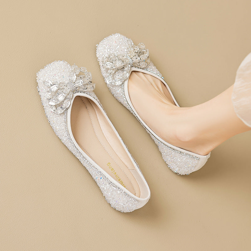 Damen Ballerinas mit funkelndem Strass-Design EB