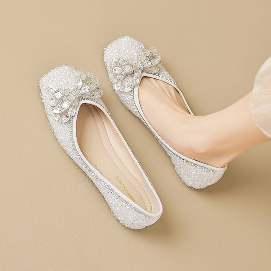 Damen Ballerinas mit funkelndem Strass-Design EB