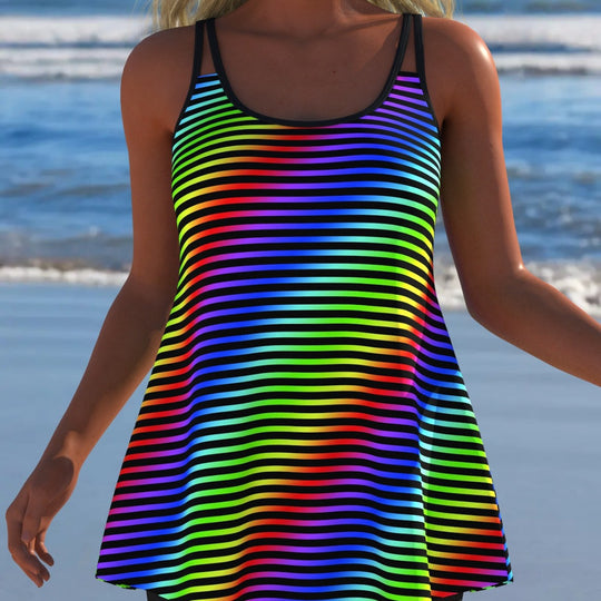 Damen Schwimmanzug mit modischem A-Linien-Schnitt und floralem Design EB