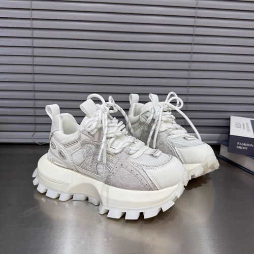 Damen Sportliche Chunky-Sneaker mit dicker Plattform und atmungsaktiver Oberflächenstruktur EB