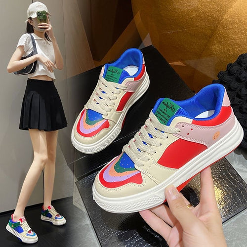 Damen Bunte Lifestyle Sneakers mit einzigartigem Design und gepolsterter Sohle EB