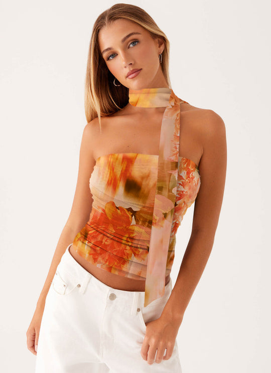Damen Bandeau-Top mit raffinierten Bindebändern EB