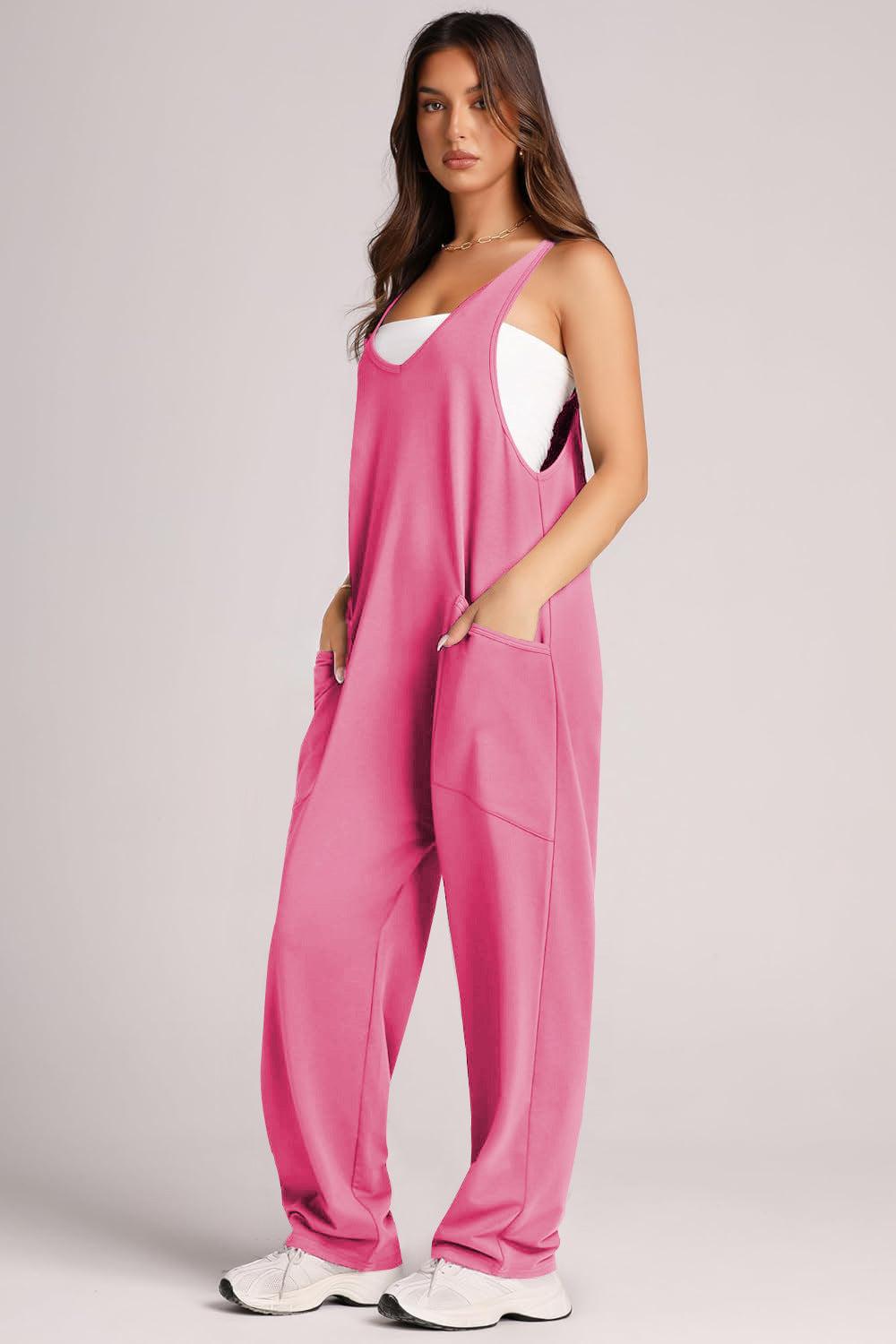 Damen Jumpsuit mit großzügigen Taschen und weichem Stretchmaterial EB