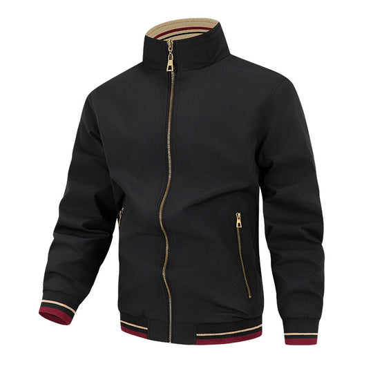 Herren modische Übergangsjacke mit hohem Kragen und praktischen Taschen EB