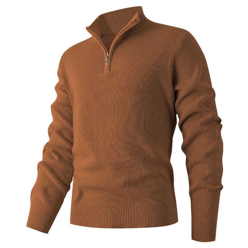 Herren leichter Stehkragenpullover mit Reißverschluss EB