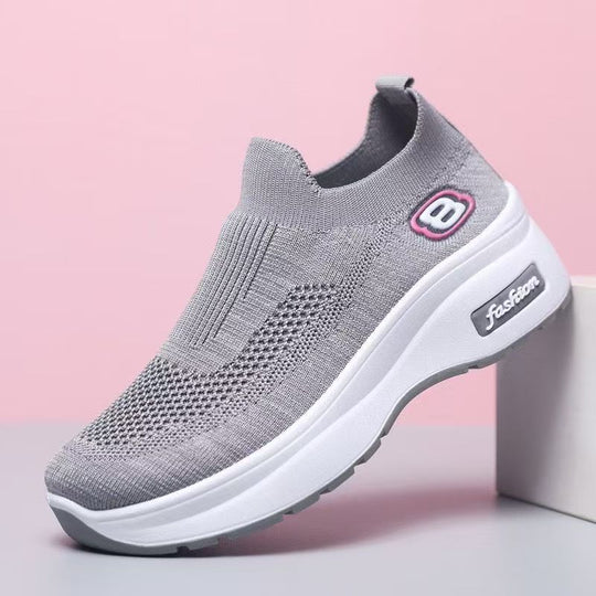 Damen Komfortable Slip-On Sneakers mit atmungsaktivem Obermaterial und weicher Laufsohle EB